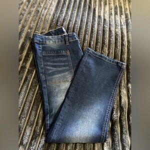 Tahari Women’s Dark Blue Cropped Flare Jeans